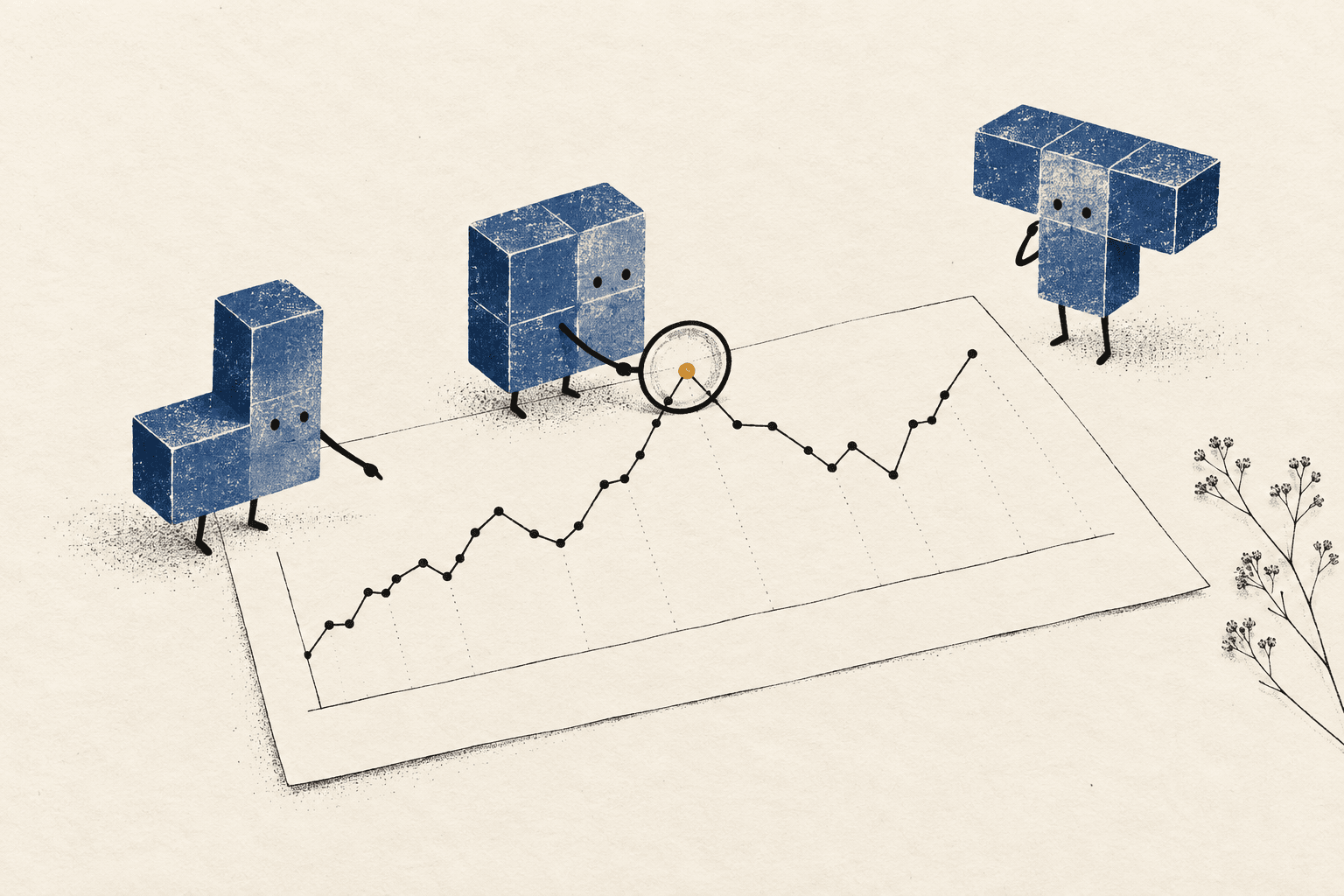 Geometric observers studying a financial signal